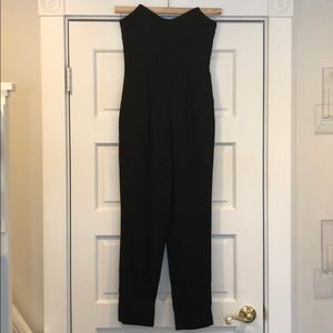 Back strapless jumpsuit.